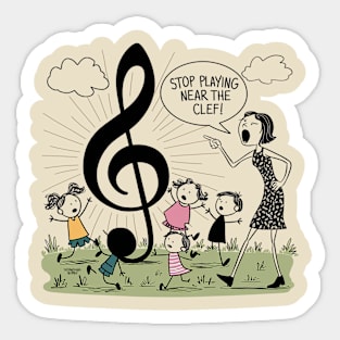 Stop playing near the clef Sticker